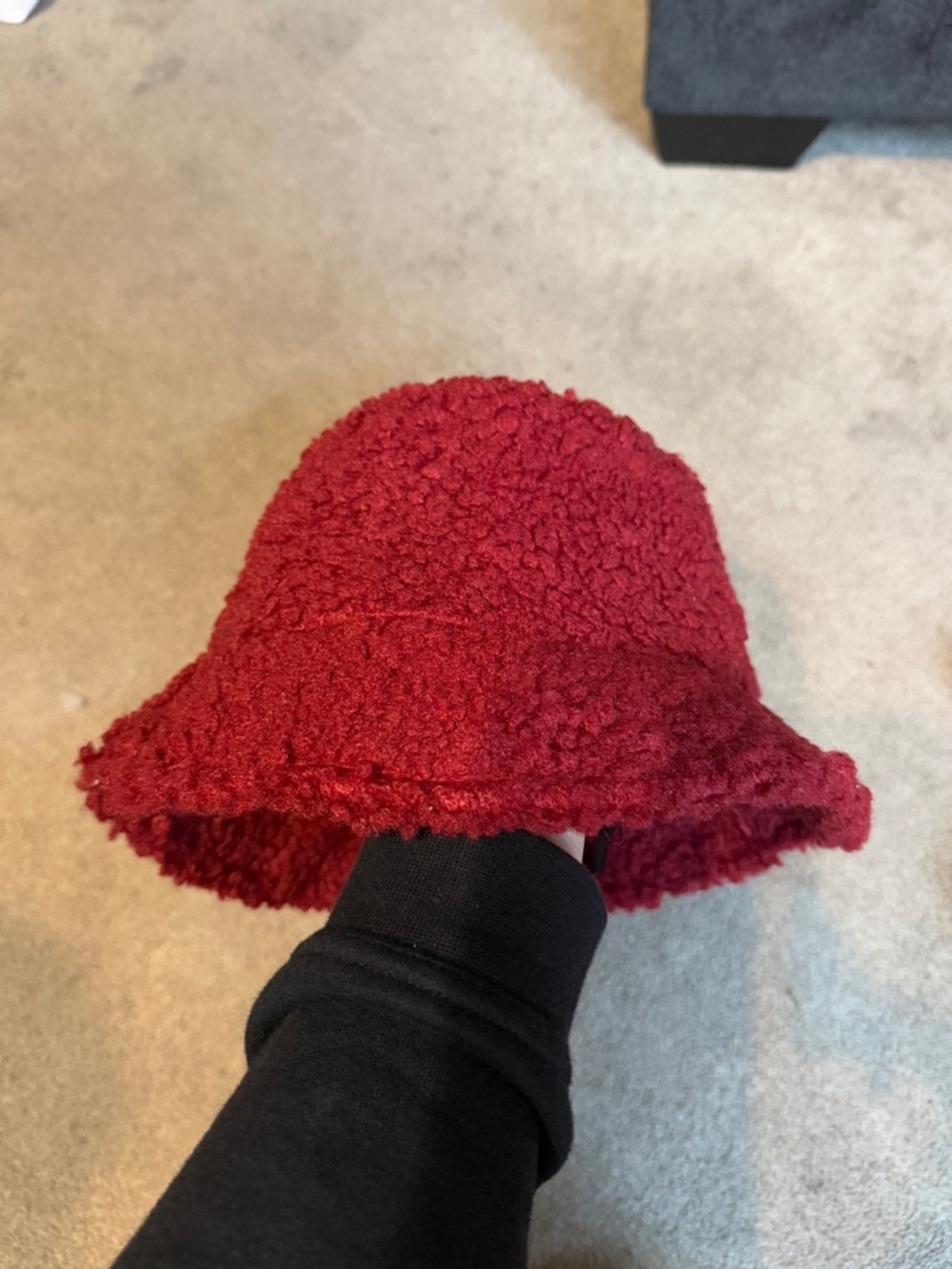 Deep Red Sherpa Bucket Hat